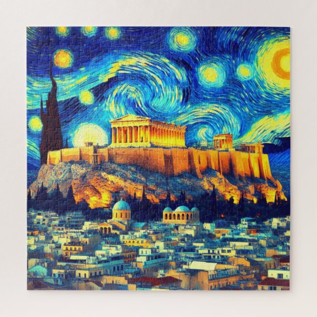 Puzzle Acropole nocturne étoilée Athènes Grèce (Vertical)