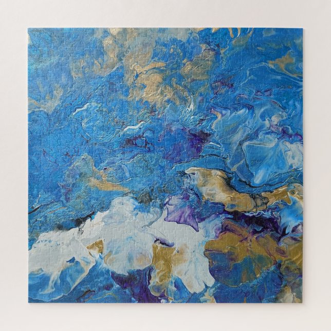 Puzzle Acrylique pour blues abstraites et or 1 (Vertical)