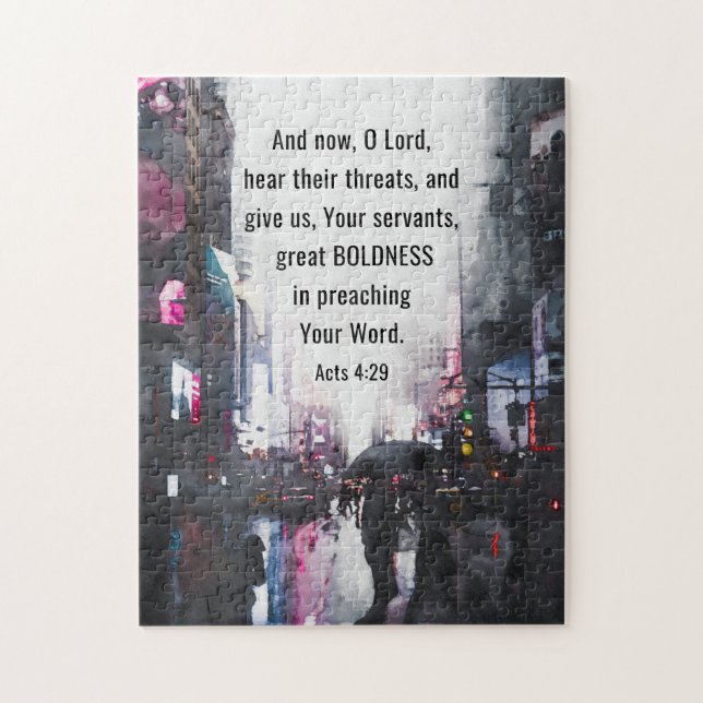 Puzzle Actes 4:29 O Seigneur donne une grande audace Bibl (Vertical)