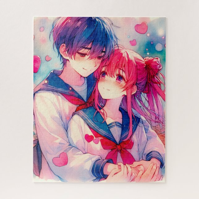 Puzzle Adorable Anime à thème Saint-Valentin (Vertical)