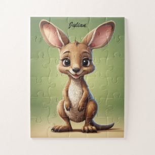 Puzzle adorable bébé kangourou personnalisé