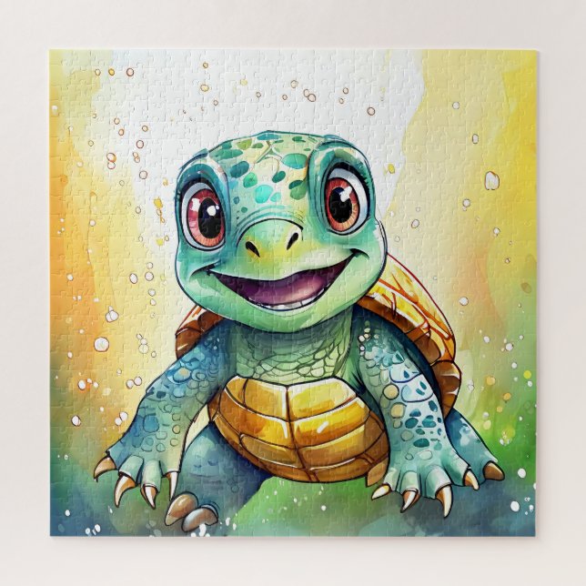 Puzzle Adorable Chibi Sea Turtle Under the Sea  (Vertical)