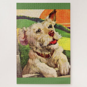 Puzzle adorable chien de terrier des années 1940