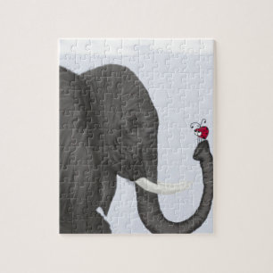 Puzzle Adorable éléphant et mignonne coccinelle