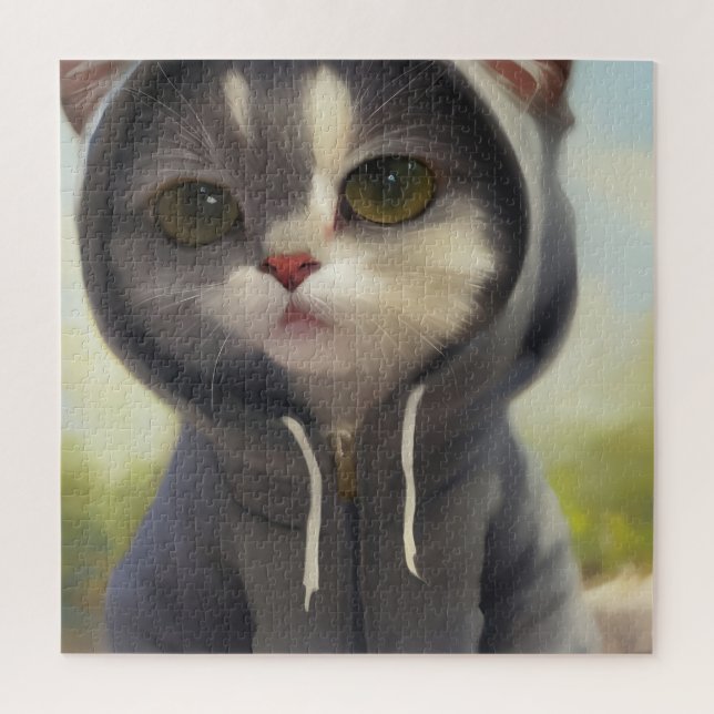 Puzzle Adorable et chaton doux portant un Sweat - shirt à (Vertical)