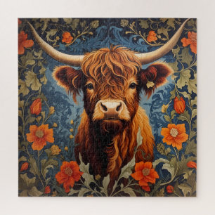 Puzzle Adorable Highlands Vache William Morris Inspiré