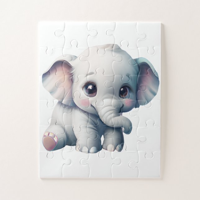 Puzzle adorable Kawaii Baby Elephant (Vertical)