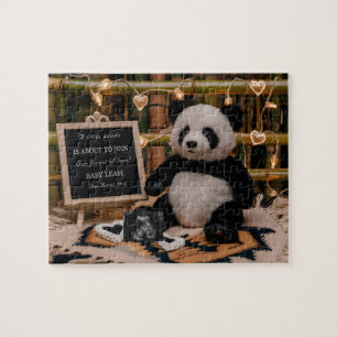 Puzzle Adorable Panda Plushie Faire-part de grossesse