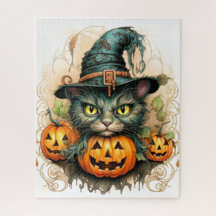 Puzzle Adorable Petit Kitty Chat Sorcière