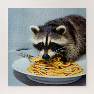 Puzzle Adorable Raccoon Manger Spaghetti