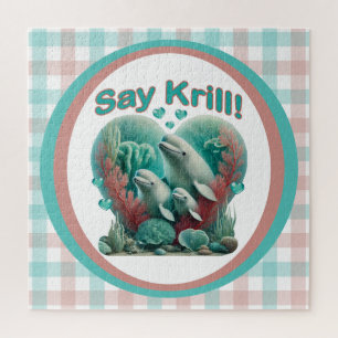 Puzzle Adorable "Say Krill" Baleine Portrait de famille