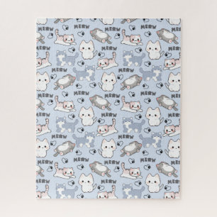 Puzzle Adorables chatons dodus et cœurs Meow
