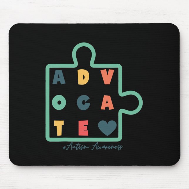 Puzzle Advocate Autism Awareness Autism Support  Mouse Pad (Front)