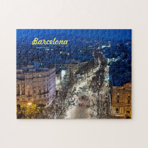 Puzzle Aereal night view of le Ravin in Barcelone, Spain
