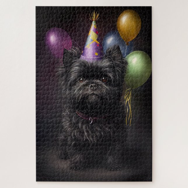 Puzzle Affenpinscher Chien Ballons d'anniversaire (Vertical)