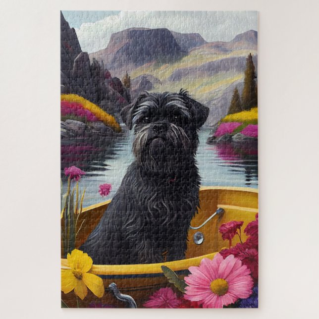 Puzzle Affenpinscher Chien sur une pagaie : une aventure  (Vertical)
