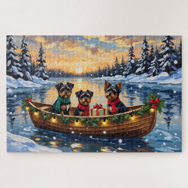 Puzzle Affenpinscher Dog Christmas Boat Holiday (Horizontal)