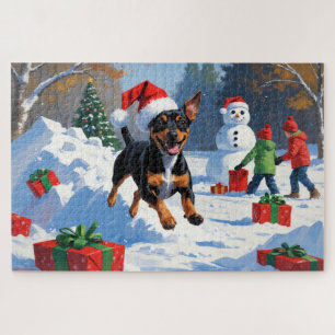 Puzzle Affenpinscher Festive de Noël Scène de neige
