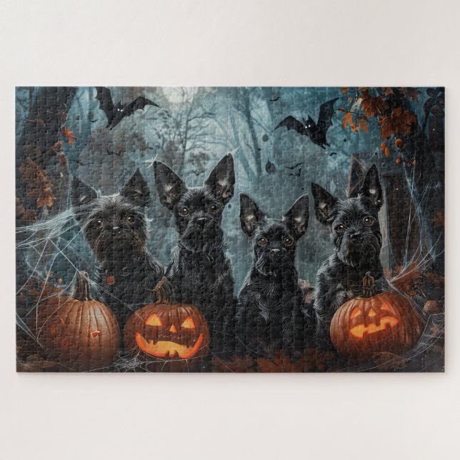 Puzzle Affenpinscher Halloween nuit chien délice (Horizontal)