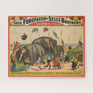 Puzzle Affiche De Cirque D'acrobates Qui Sautillent Sur L