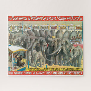 Puzzle Affiche De Cirque D'Éléphants Et D'Animaux En Cage