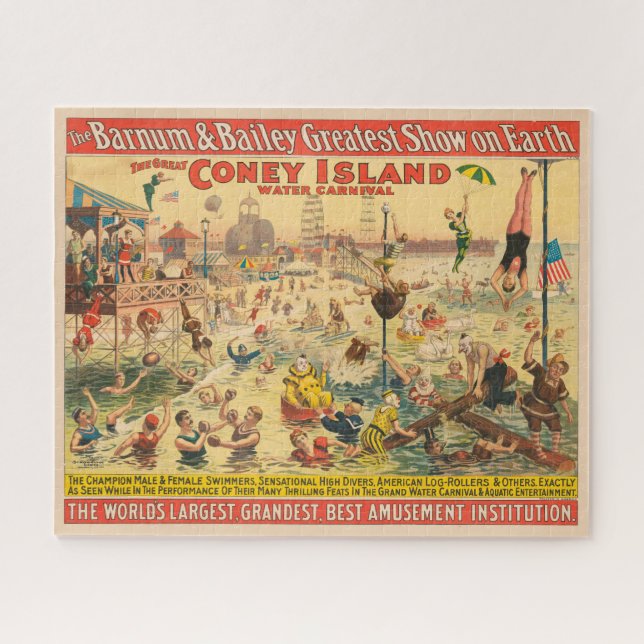 Puzzle Affiche De Cirque Des Gens En Costumes Se Produisa (Horizontal)