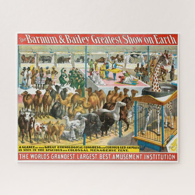 Puzzle Affiche De Cirque Des Personnes De Différentes Nat (Horizontal)