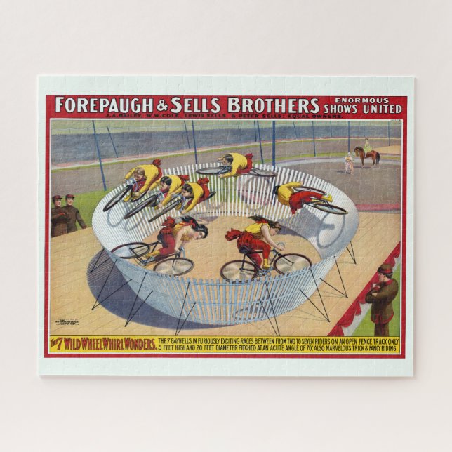Puzzle Affiche De Cirque Des Sept Gaynells Vélos D'Équita (Horizontal)
