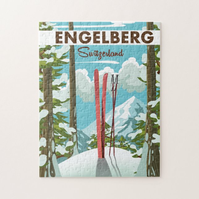 Puzzle Affiche de ski Engelberg Suisse (Vertical)
