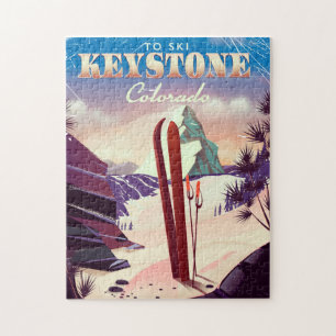 Puzzle Affiche de style vintage de Keystone, Colorado Ski