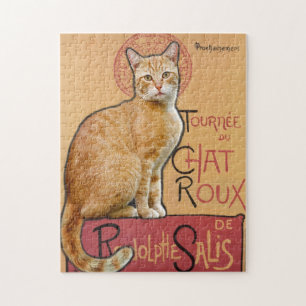 Puzzle    Affiche de style vintage français Chat orange  
