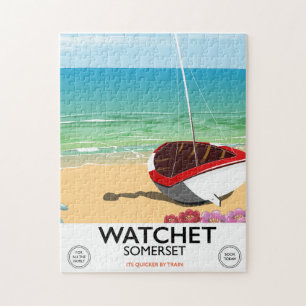 Puzzle Affiche de train vintage Watchet Somerset