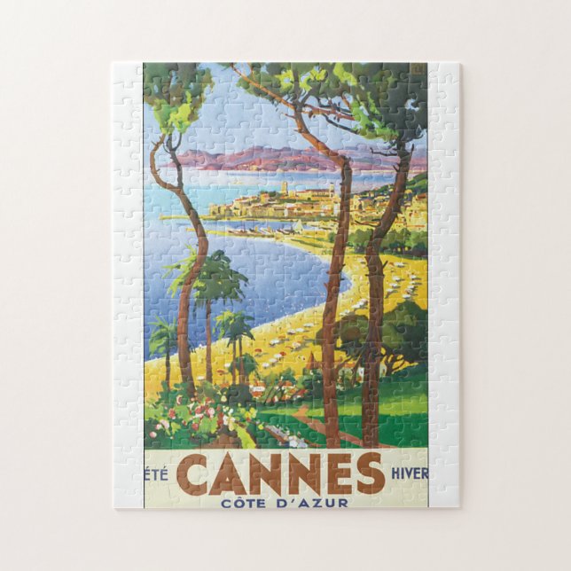 Puzzle Affiche de Vintage voyage de Cannes Cote d'Azur (Vertical)