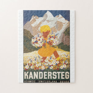 Puzzle Affiche de Vintage voyage de Kandersteg Suisse