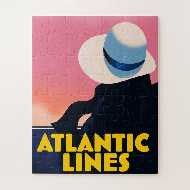 Puzzle Affiche de voyage Atlantic Lines Cruise Liner (Vertical)