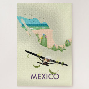 Puzzle Affiche de voyage carte du Mexique