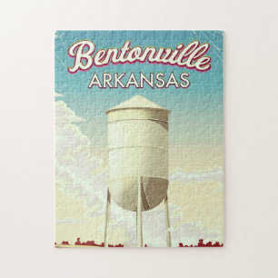 Puzzle Affiche de voyage de Bentonville, Arkansas.