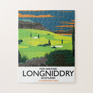 Puzzle affiche de voyage de golf longniddry Écosse