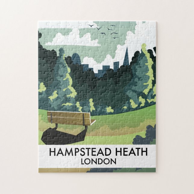 Puzzle Affiche de voyage de Hampstead Heath à Londres. (Vertical)