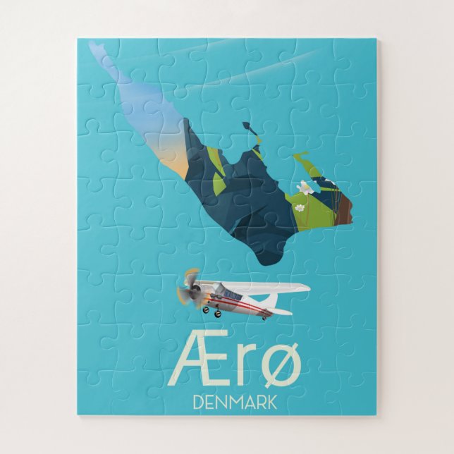 Puzzle Affiche de voyage de la carte de Ærø, Danemark (Vertical)