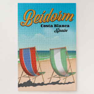 Puzzle Affiche de voyage de la plage de Benidorm