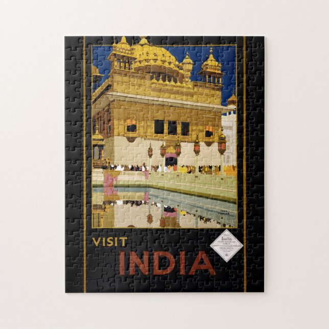 Puzzle Affiche de voyage de l'Inde de visite (Vertical)