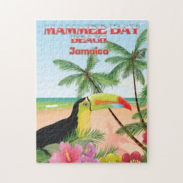 Puzzle Affiche de voyage de Mammee Bay Beach Jamaïque (Vertical)