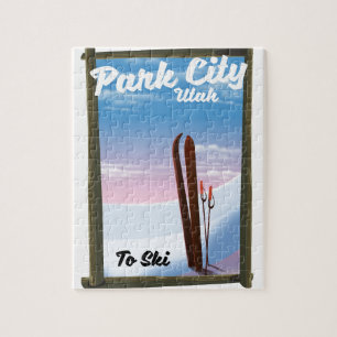 Puzzle Affiche de voyage de ski de Park City Utah