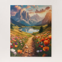 Affiche de voyage de style Vintage Dolomites avec 