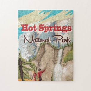 Puzzle Affiche de voyage du parc national de Hot Springs