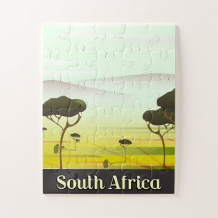 Puzzle Affiche de voyage du paysage sud-africain au soir