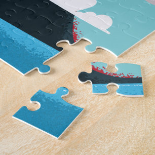 Puzzle affiche de voyage du volcan molokai vintage Hawaii