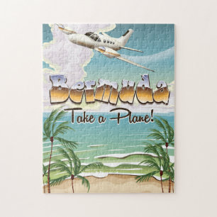 Puzzle Affiche de voyage en avion aux Bermudes