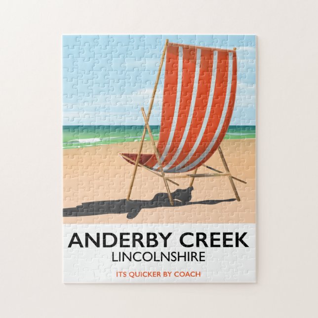 Puzzle Affiche de voyage en bord de mer d'Alderby (Vertical)